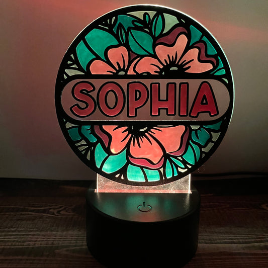 Personalized Night Light with remote, Includes paint for DIY