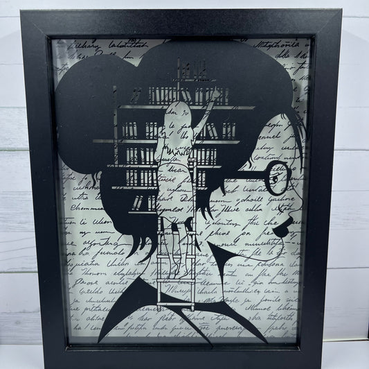 Vintage Inspired 8x10 Shadow Box - Library on the Mind