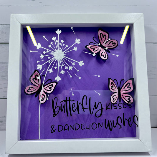 Butterfly Kisses & Dandelion Wishes | 8x8 Shadow Box