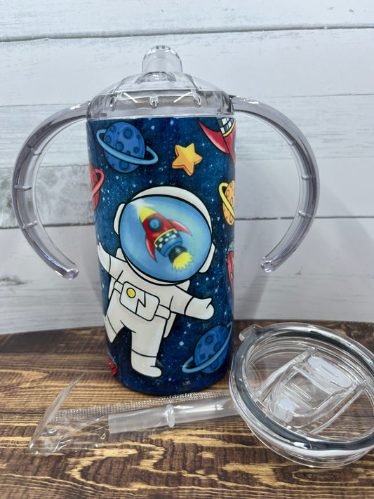 Blast off with our 12oz Astronaut in Space Sippy Cup - perfect for little space explorers!