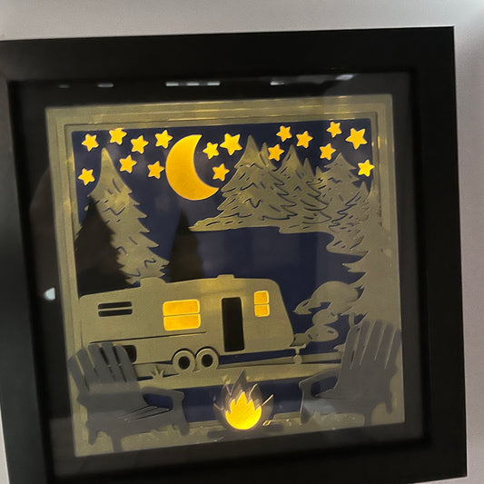 Camper Moonlit Light Box | 8x8